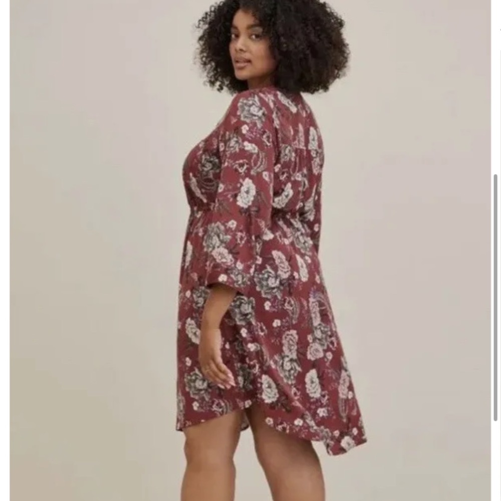 TORRID Torrid Women’s Shirt Dress Floral Mini Challis Zip-Front Pockets 2X NWOT